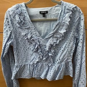 Light Blue Eyelet Top